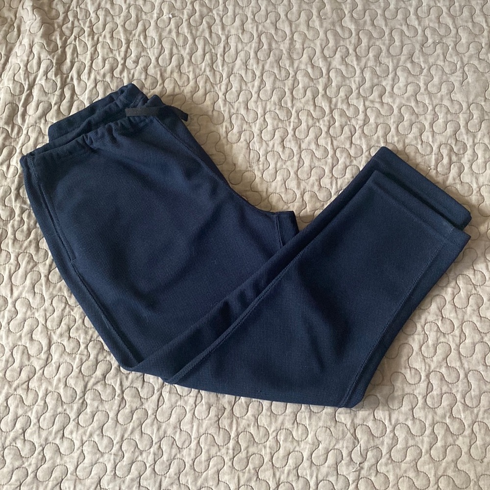 FWK Engineered Garments pique pants navy drawstring cropped